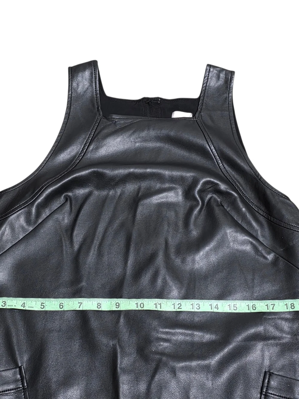 Maeve Anthropologie Black Faux Leather Shift Dress Med Vegan Leather Mini Dress